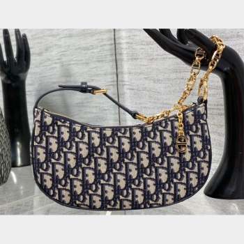 Dior CD Lounge Bag in Blue Dior Oblique Jacquard 2023 (XXG-23100610)