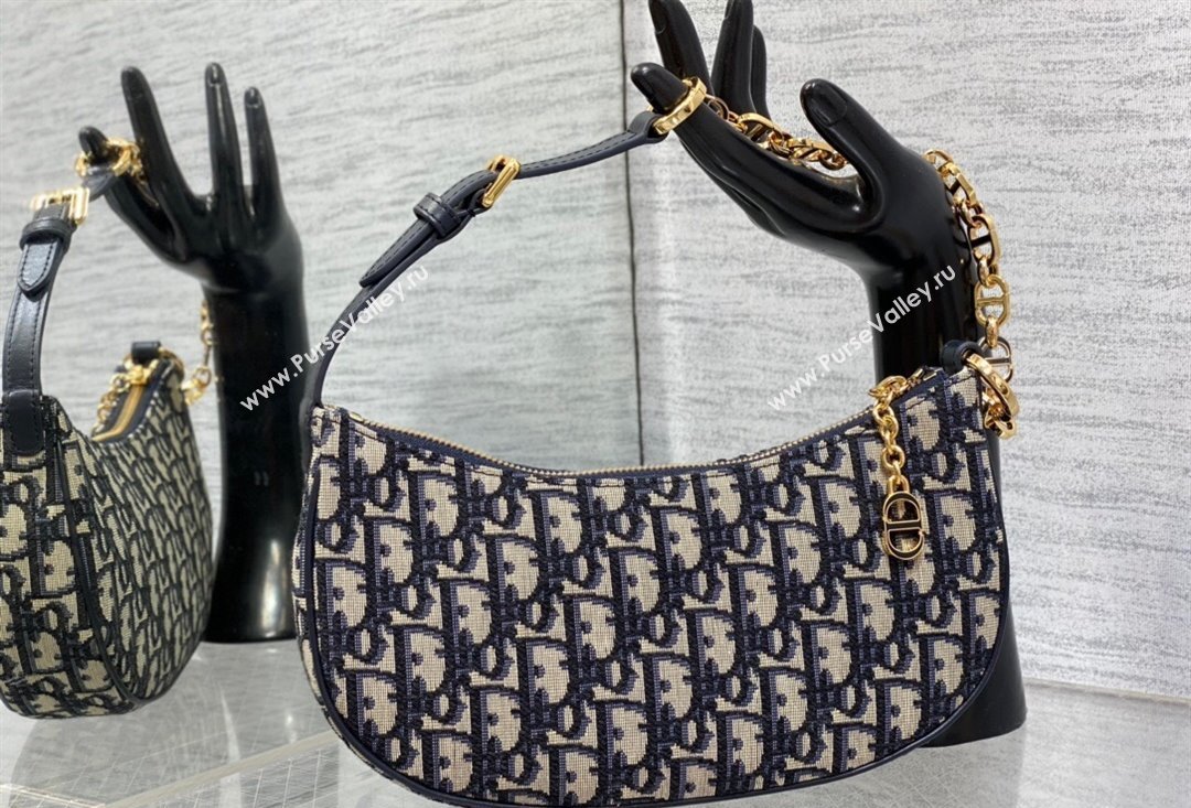 Dior CD Lounge Bag in Blue Dior Oblique Jacquard 2023 (XXG-23100610)