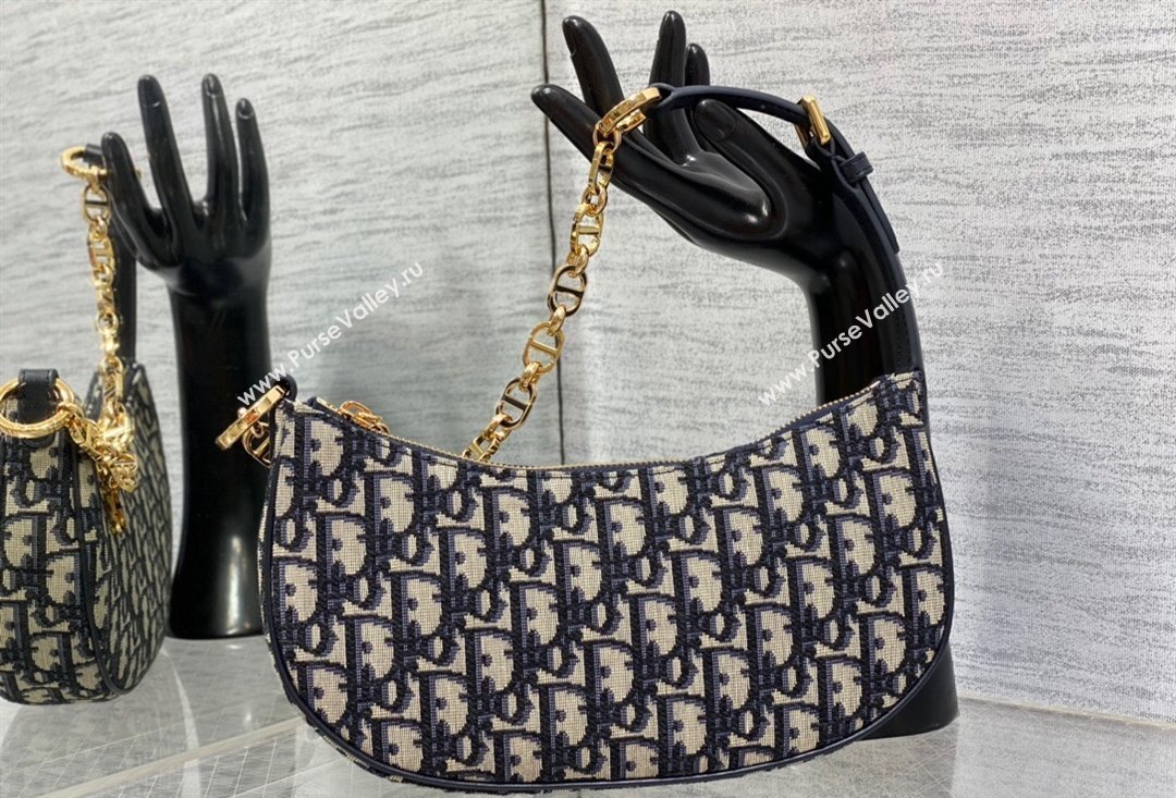 Dior CD Lounge Bag in Blue Dior Oblique Jacquard 2023 (XXG-23100610)