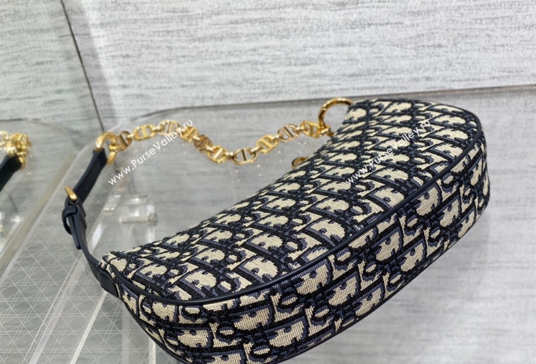 Dior CD Lounge Bag in Blue Dior Oblique Jacquard 2023 (XXG-23100610)