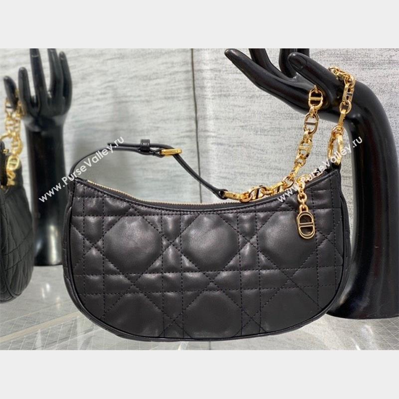 Dior CD Lounge Bag in Black Supple Macrocannage Lambskin 2023 (XXG-23100608)