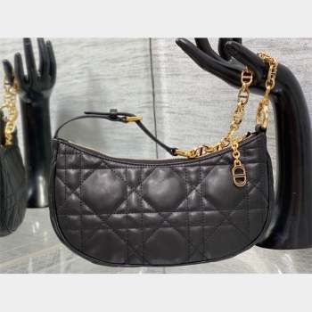 Dior CD Lounge Bag in Black Supple Macrocannage Lambskin 2023 (XXG-23100608)