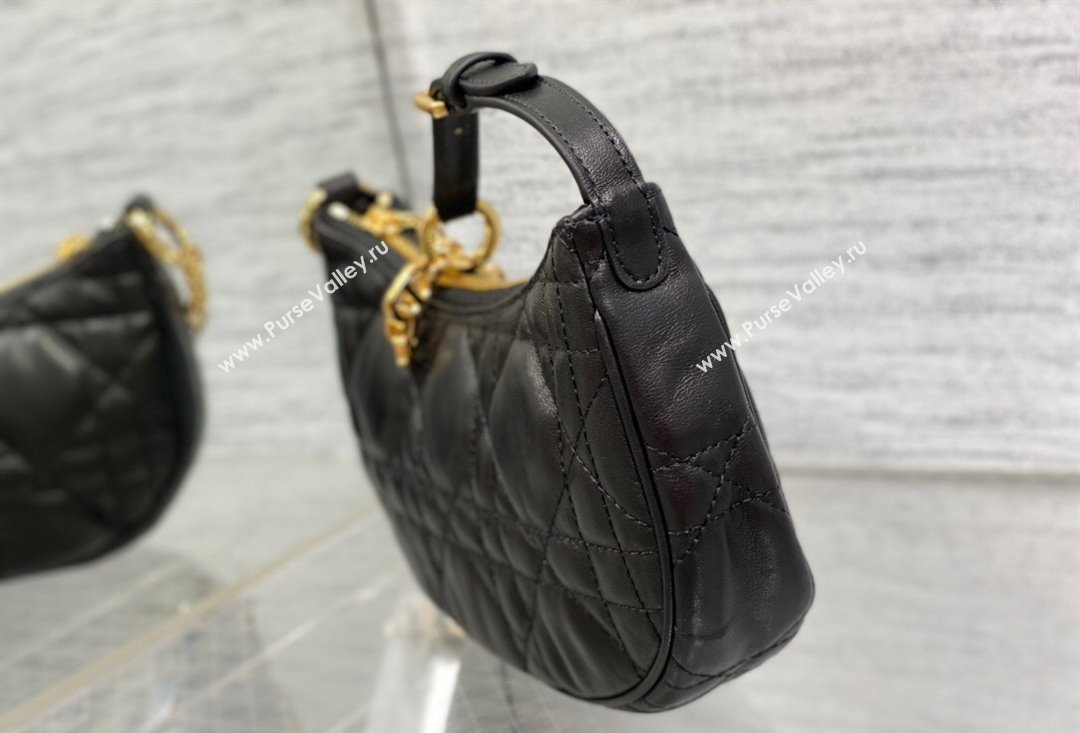 Dior CD Lounge Bag in Black Supple Macrocannage Lambskin 2023 (XXG-23100608)