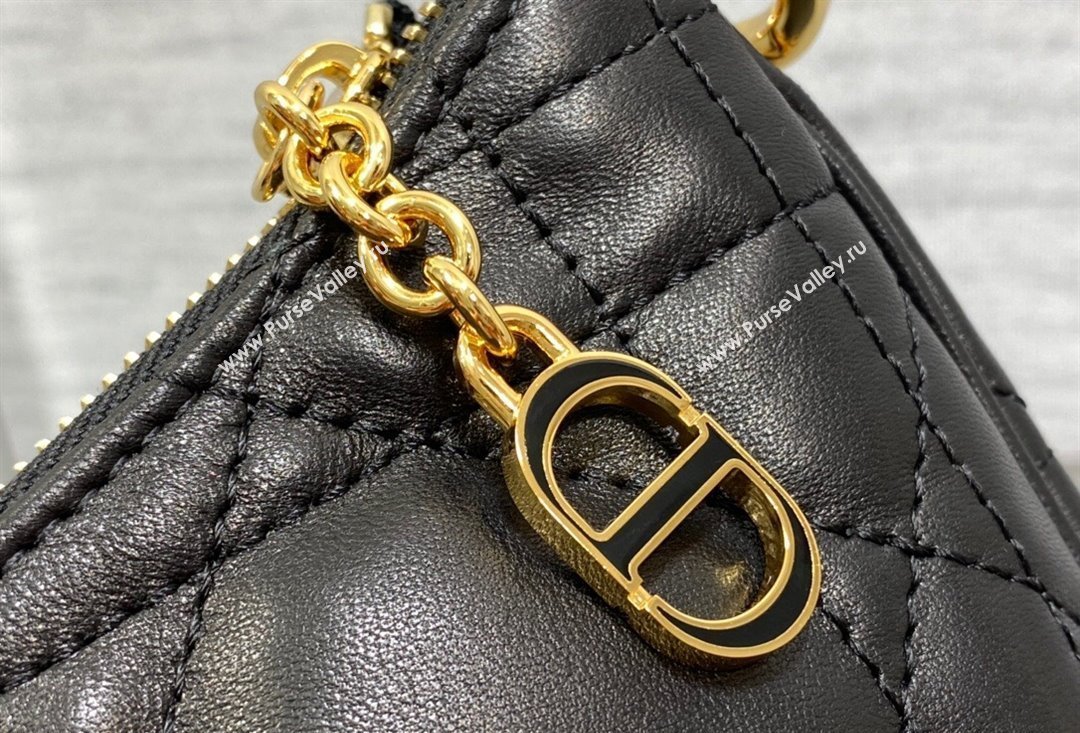 Dior CD Lounge Bag in Black Supple Macrocannage Lambskin 2023 (XXG-23100608)
