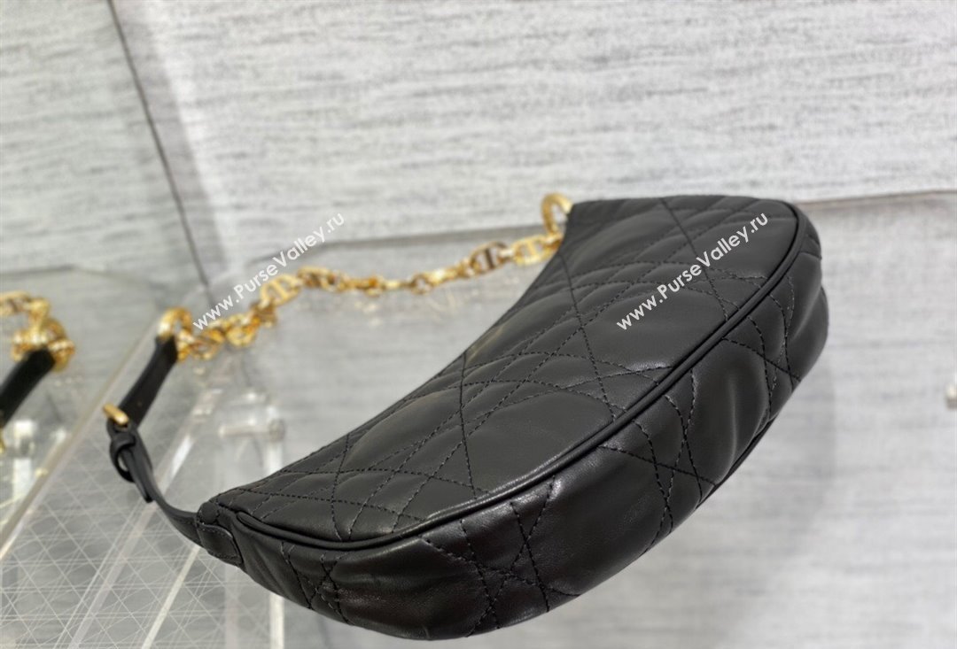 Dior CD Lounge Bag in Black Supple Macrocannage Lambskin 2023 (XXG-23100608)