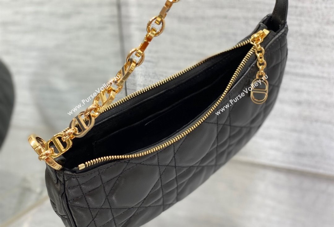 Dior CD Lounge Bag in Black Supple Macrocannage Lambskin 2023 (XXG-23100608)