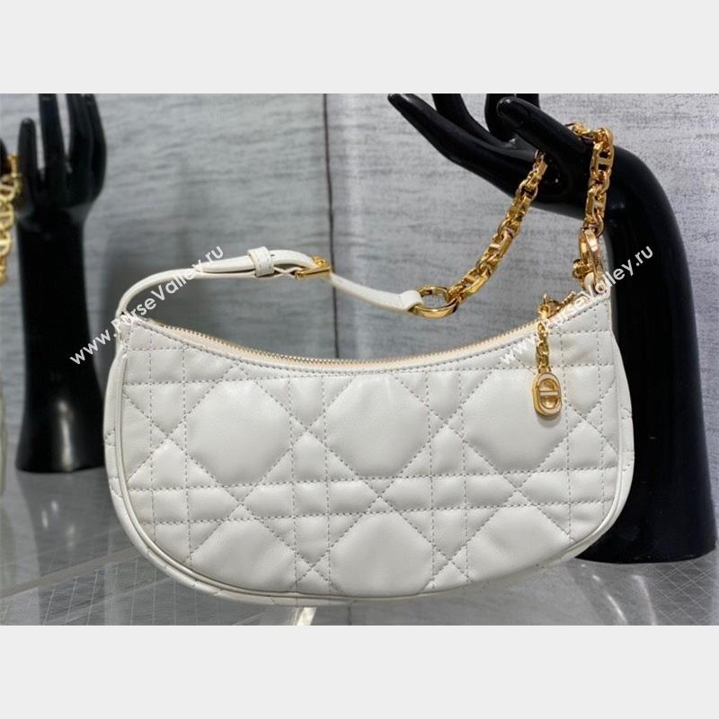 Dior CD Lounge Bag in White Supple Macrocannage Lambskin 2023 (XXG-23100609)