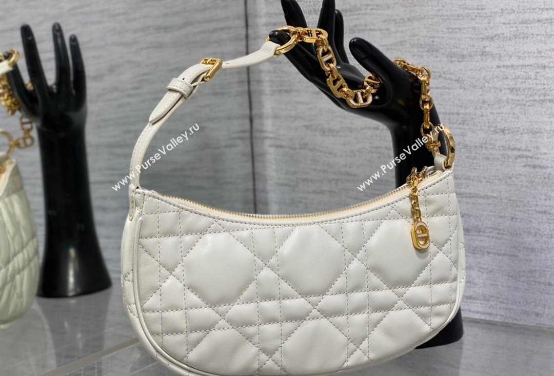 Dior CD Lounge Bag in White Supple Macrocannage Lambskin 2023 (XXG-23100609)