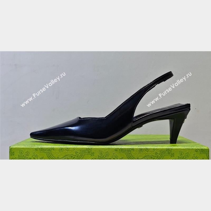 Gucci Heel 5.5cm Square slingback pumps 764192 Black 2023 (hongyang-23100601)