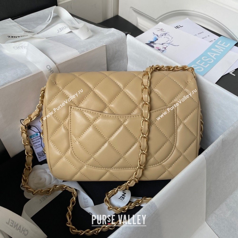 Chanel Lambskin Flap Bag AS4264 Beige 2023 (jiyuan-23100712)