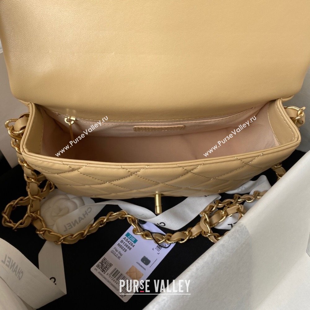 Chanel Lambskin Flap Bag AS4264 Beige 2023 (jiyuan-23100712)