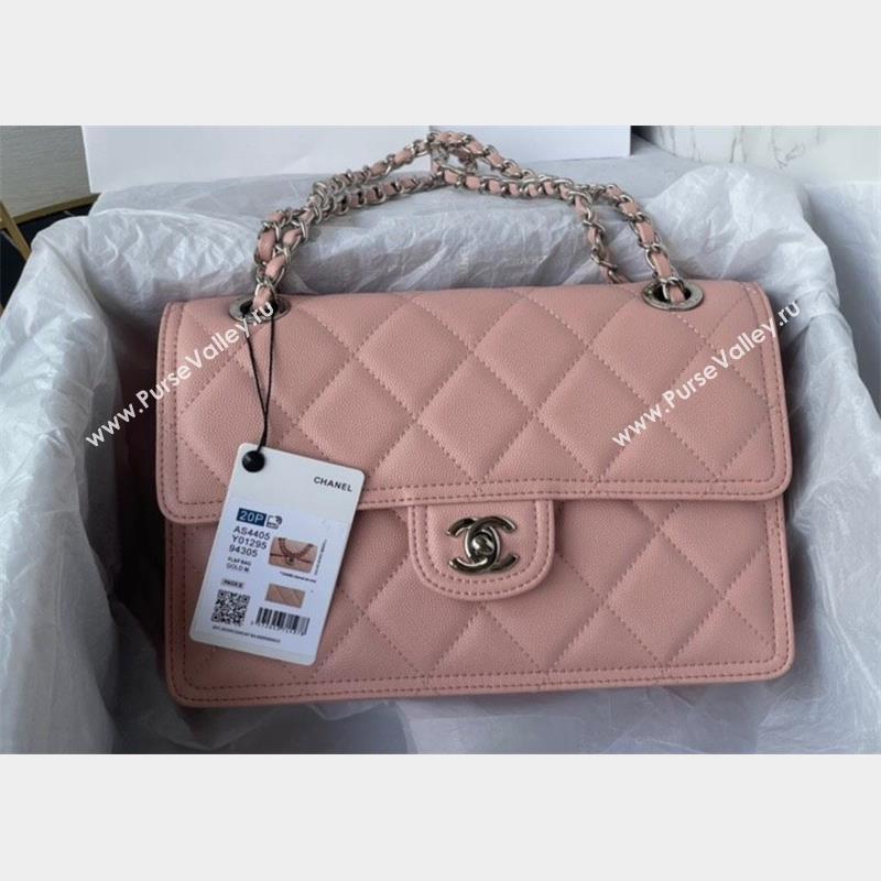 Chanel Shiny Grained Calfskin Flap Bag AS4405 Pink 2023 (jiyuan-23100718)