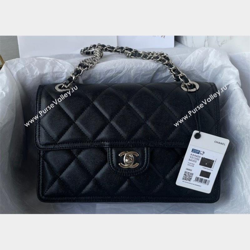 Chanel Shiny Grained Calfskin Flap Bag AS4405 Black 2023 (jiyuan-23100717)