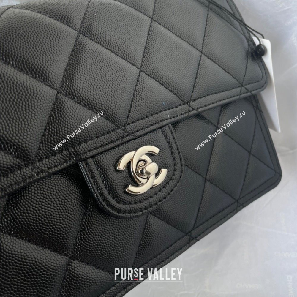 Chanel Shiny Grained Calfskin Flap Bag AS4405 Black 2023 (jiyuan-23100717)