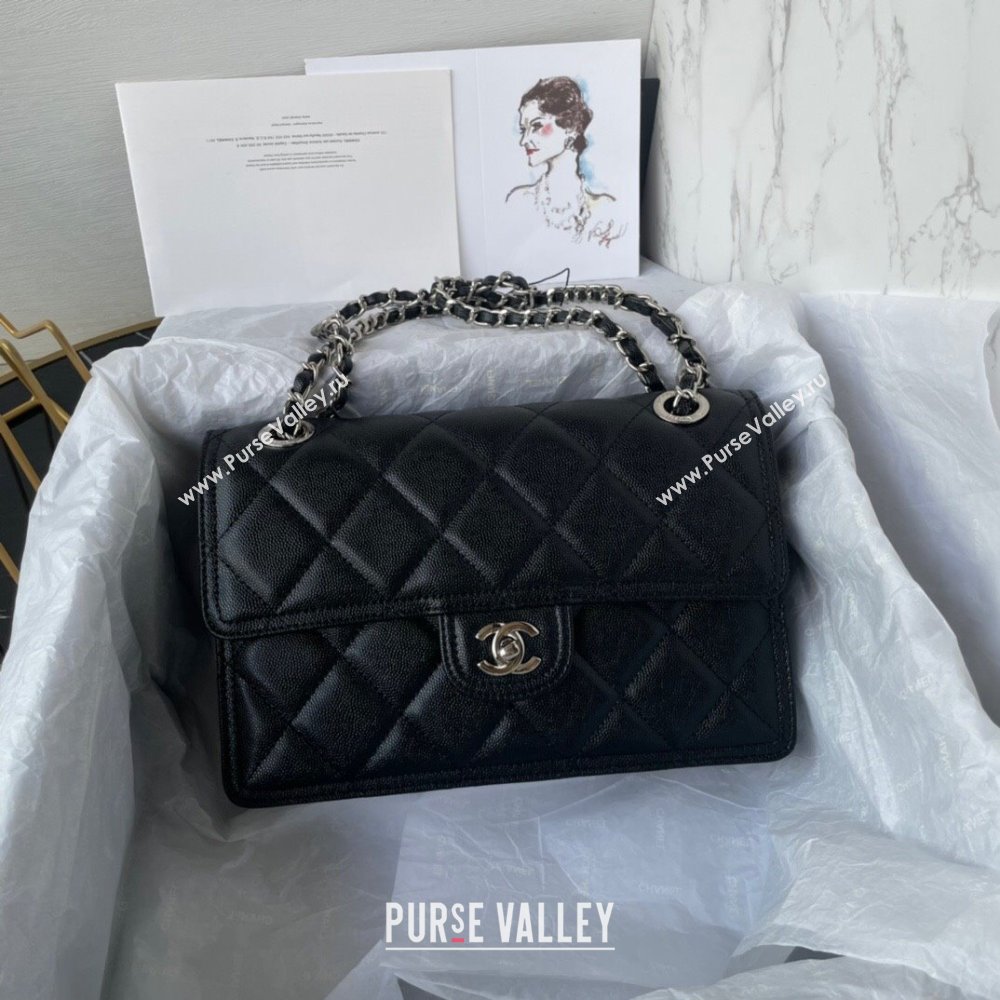 Chanel Shiny Grained Calfskin Flap Bag AS4405 Black 2023 (jiyuan-23100717)