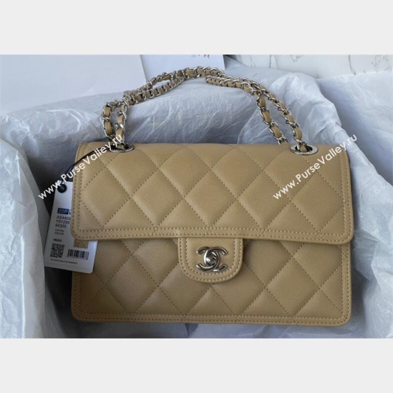 Chanel Shiny Grained Calfskin Flap Bag AS4405 Beige 2023 (jiyuan-23100719)