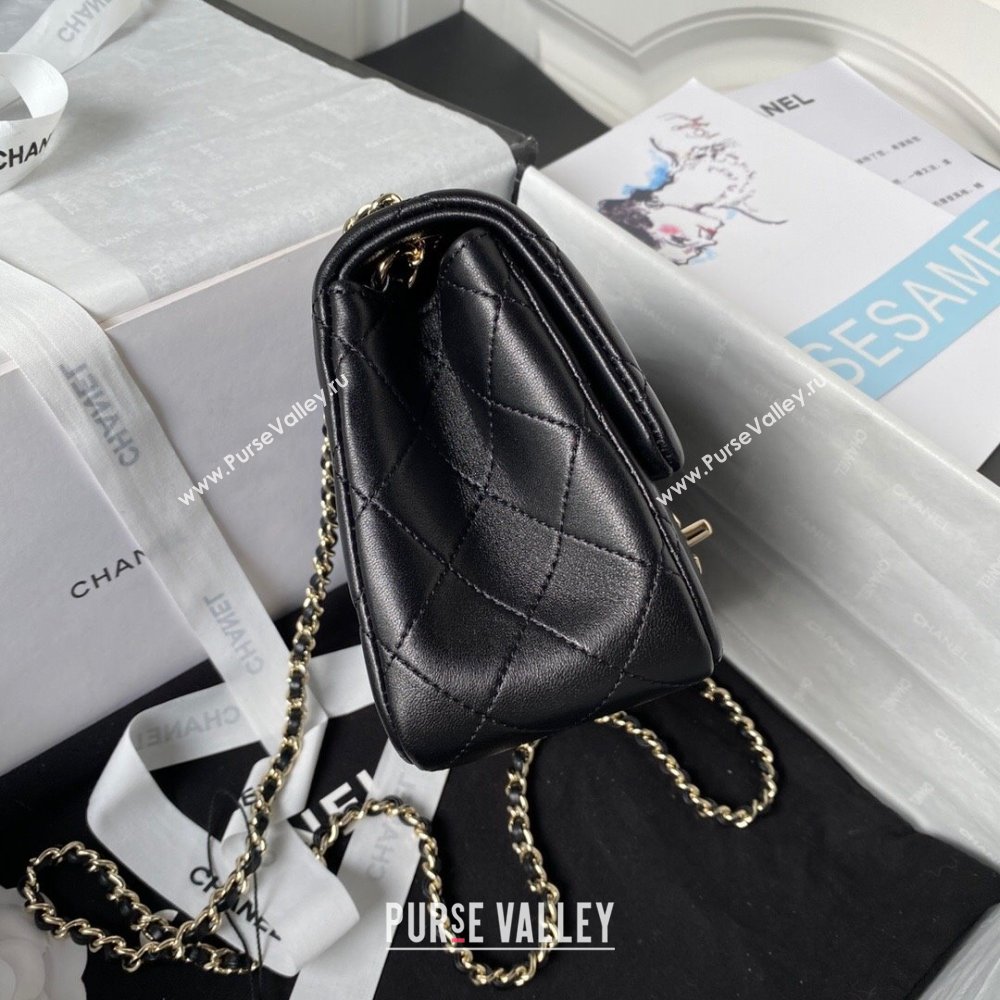 Chanel Lambskin Mini Flap Bag with Black/White Ball AS1786 Black 2023 (jiyuan-23100944)