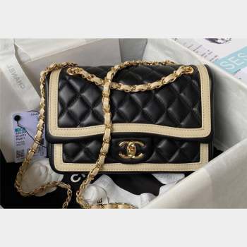 Chanel Lambskin Flap Bag AS4289 Black/Beige 2023 (jiyuan-23100946)