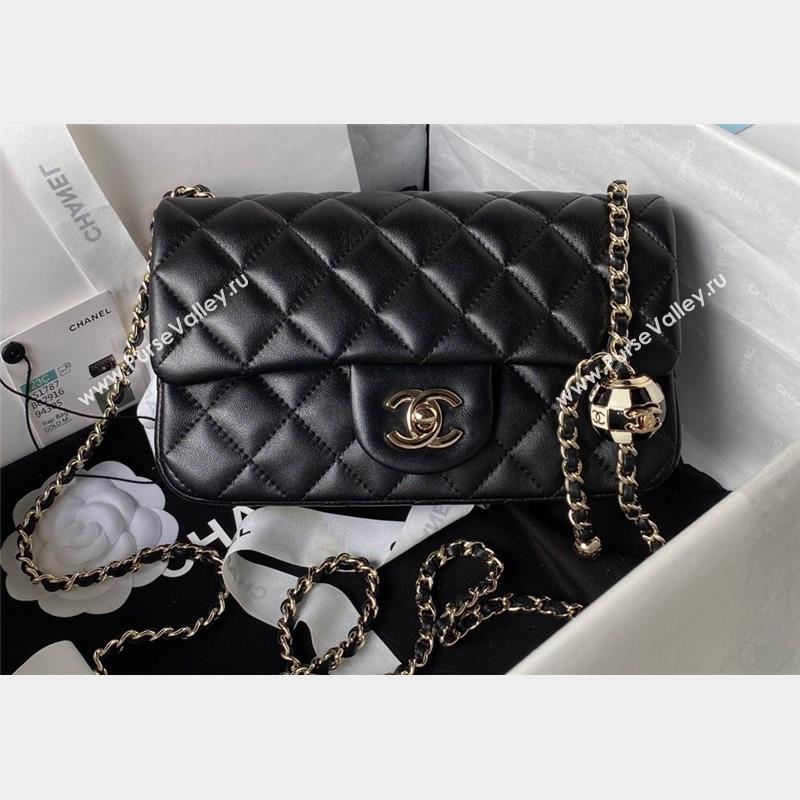 Chanel Lambskin Small Flap Bag with Black/White Ball AS1787 Black 2023 (jiyuan-23100942)