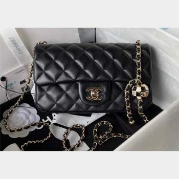 Chanel Lambskin Small Flap Bag with Black/White Ball AS1787 Black 2023 (jiyuan-23100942)
