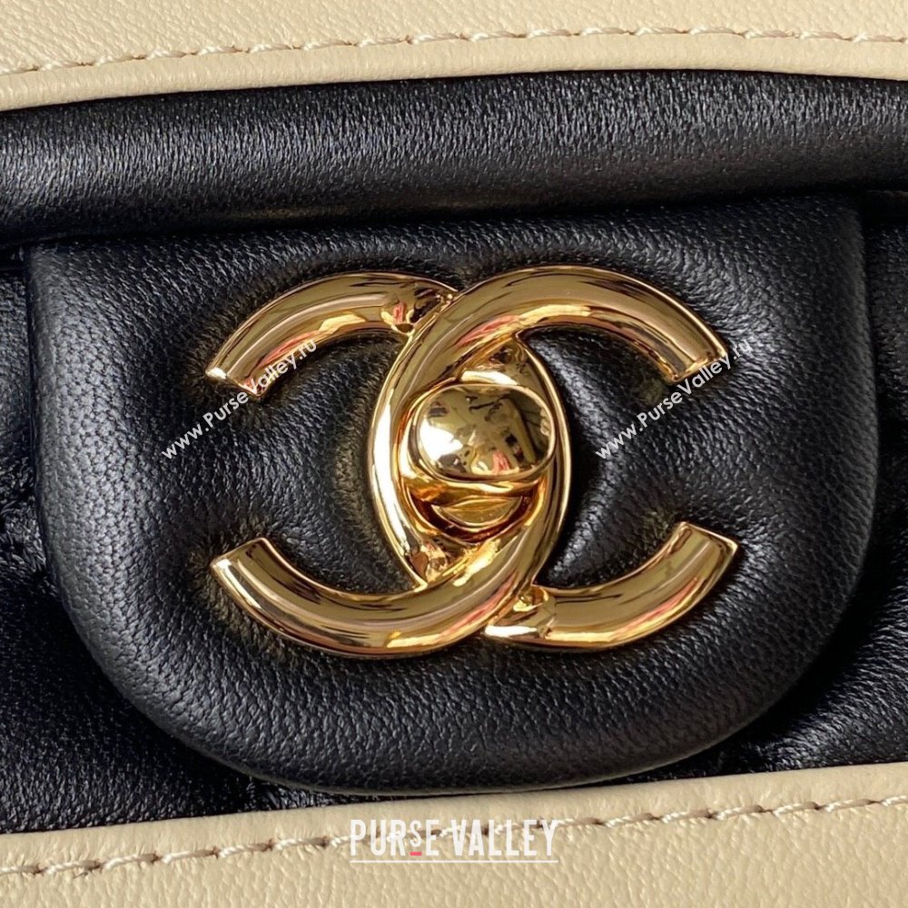 Chanel Lambskin Flap Bag AS4289 Black/Beige 2023 (jiyuan-23100946)