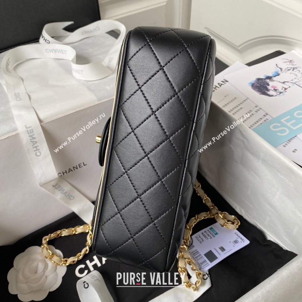 Chanel Lambskin Flap Bag AS4289 Black/Beige 2023 (jiyuan-23100946)