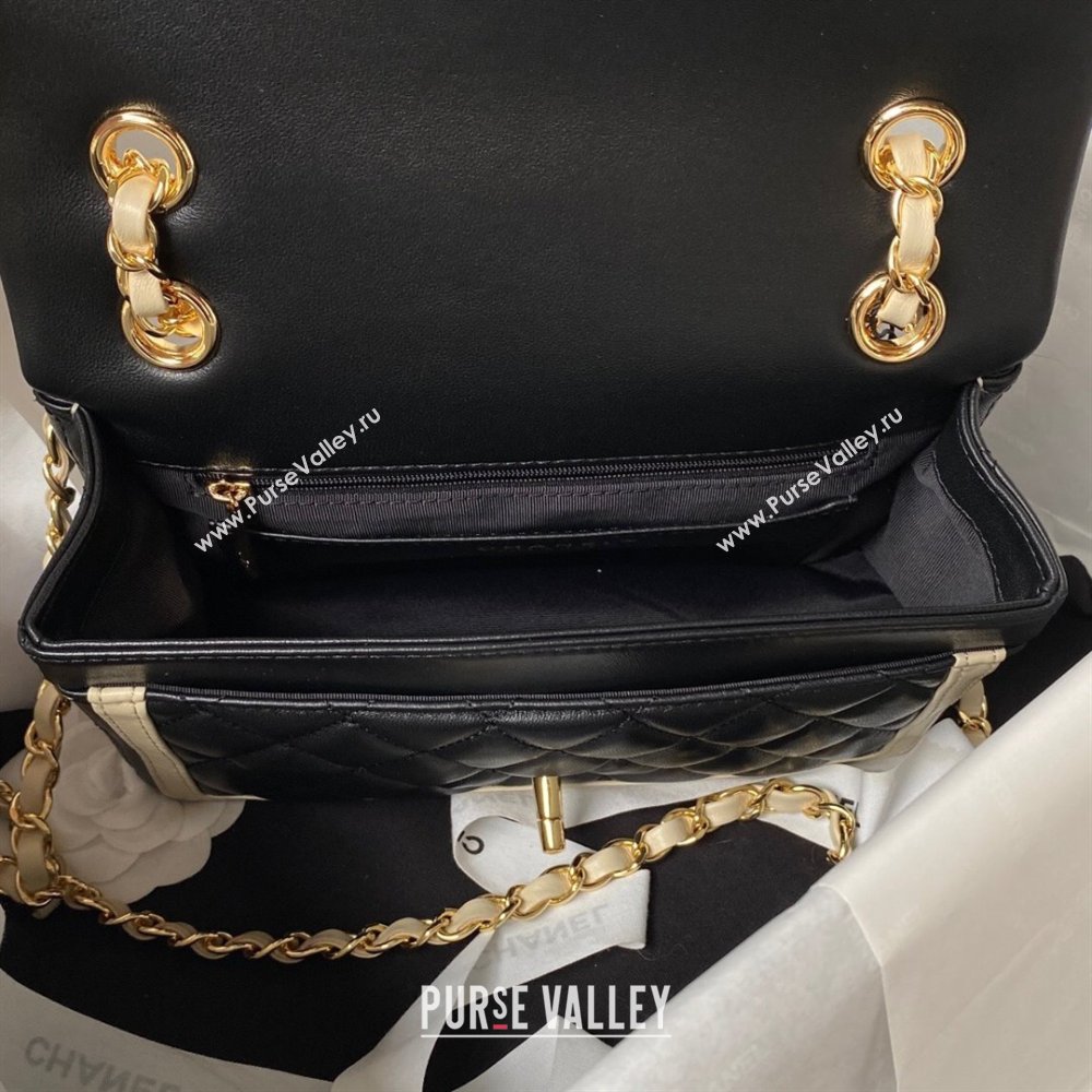 Chanel Lambskin Flap Bag AS4289 Black/Beige 2023 (jiyuan-23100946)