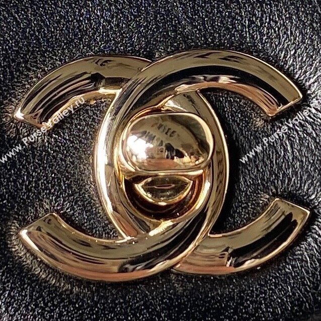 Chanel Lambskin Small Flap Bag with Black/White Ball AS1787 Black 2023 (jiyuan-23100942)