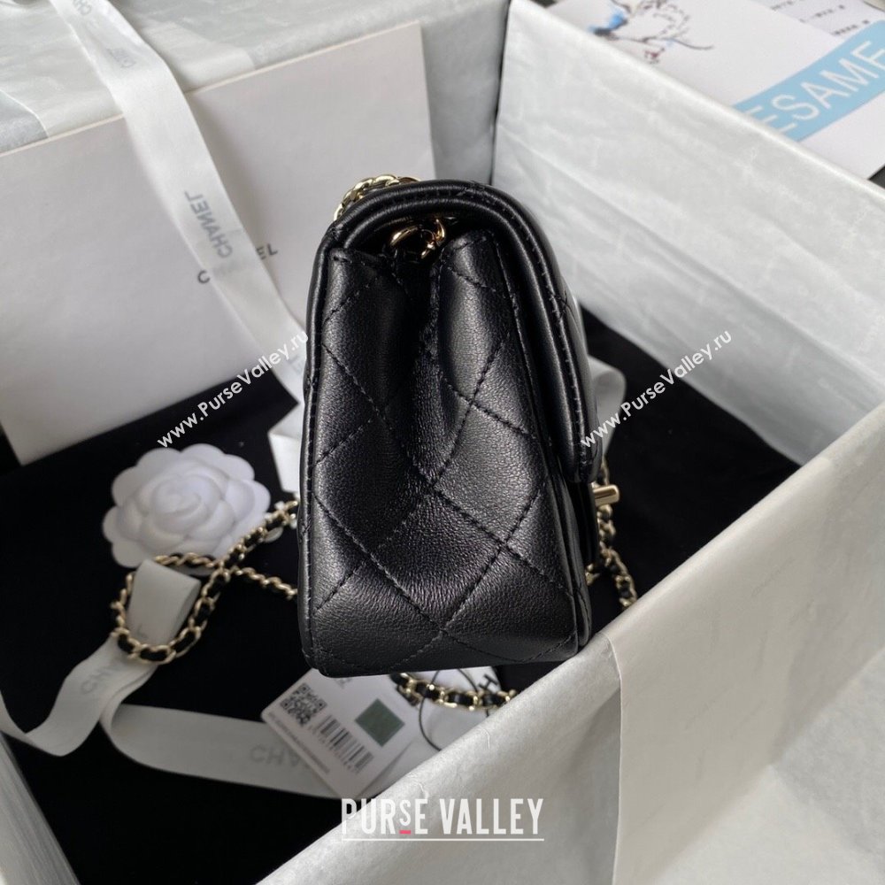 Chanel Lambskin Small Flap Bag with Black/White Ball AS1787 Black 2023 (jiyuan-23100942)