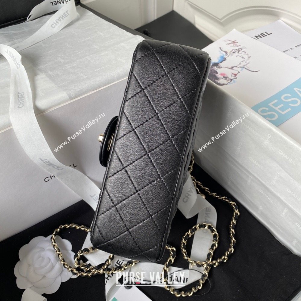 Chanel Lambskin Small Flap Bag with Black/White Ball AS1787 Black 2023 (jiyuan-23100942)