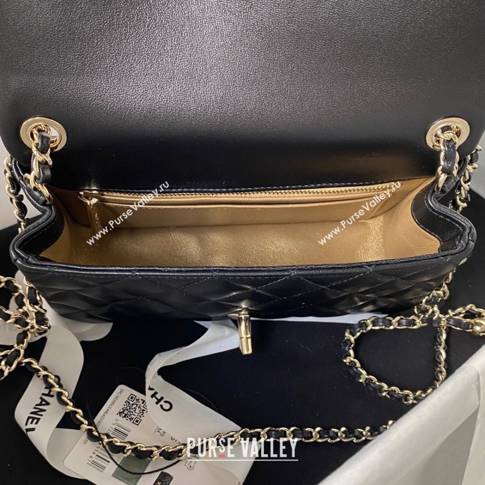 Chanel Lambskin Small Flap Bag with Black/White Ball AS1787 Black 2023 (jiyuan-23100942)