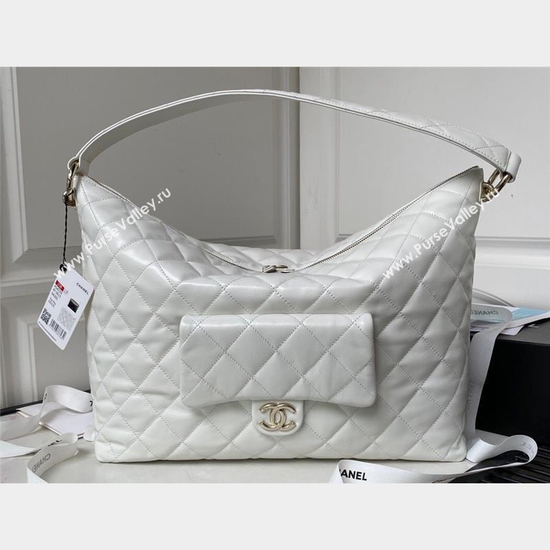 Chanel Calfskin Maxi Hobo Bag AS4339 White 2023 (jiyuan-23101014)