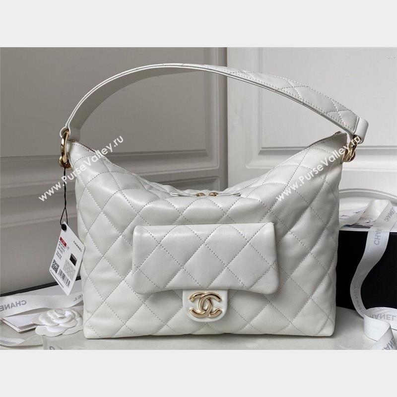 Chanel Calfskin Hobo Bag AS4347 White 2023 (jiyuan-23101017)