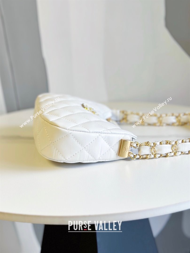 Chanel Calfskin Mini Hobo Bag AP3647 White 2023 (jiyuan-23101021)