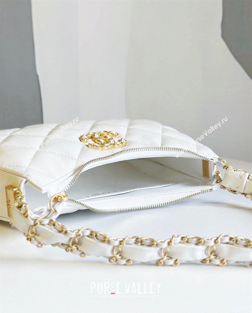 Chanel Calfskin Mini Hobo Bag AP3647 White 2023 (jiyuan-23101021)