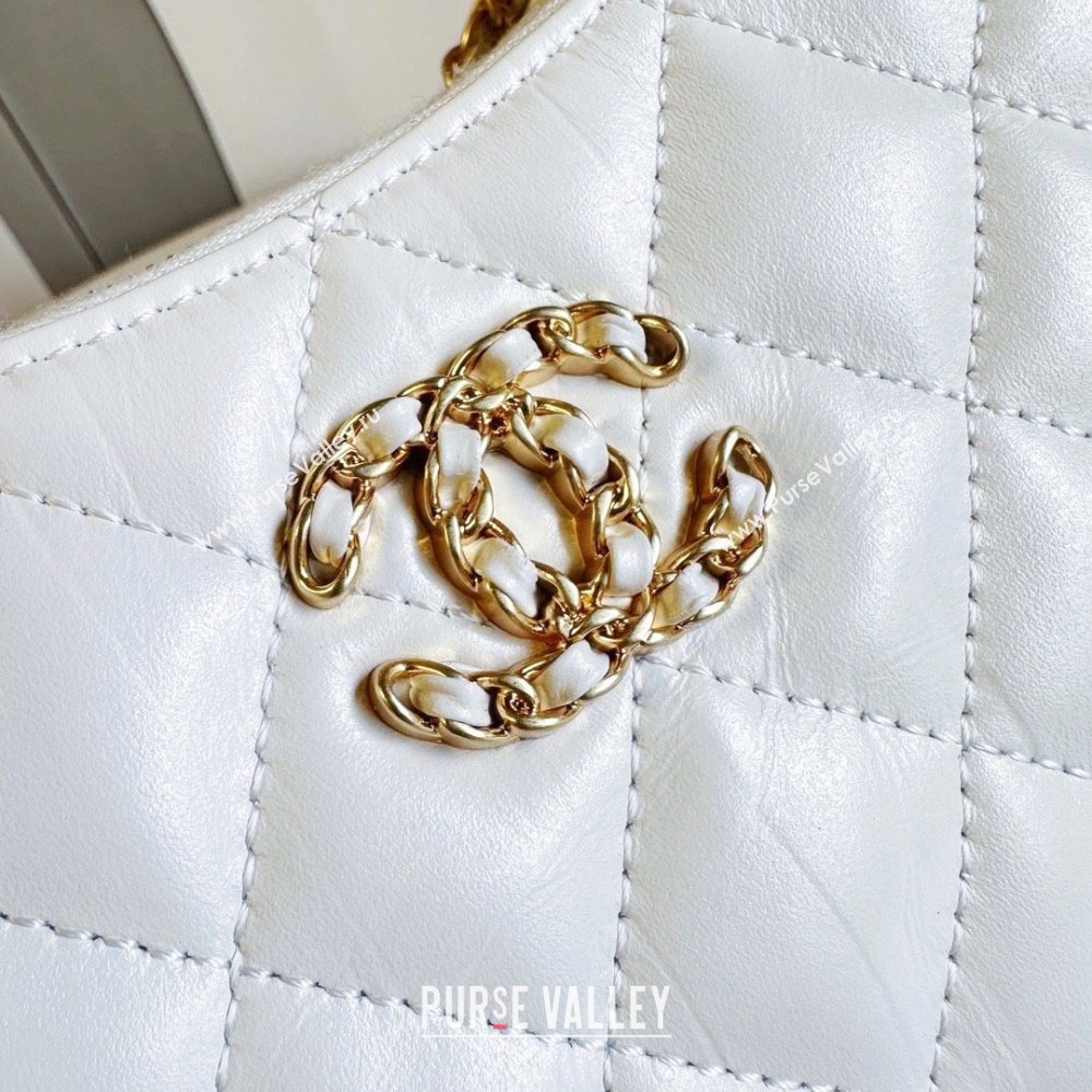 Chanel Calfskin Mini Hobo Bag AP3647 White 2023 (jiyuan-23101021)