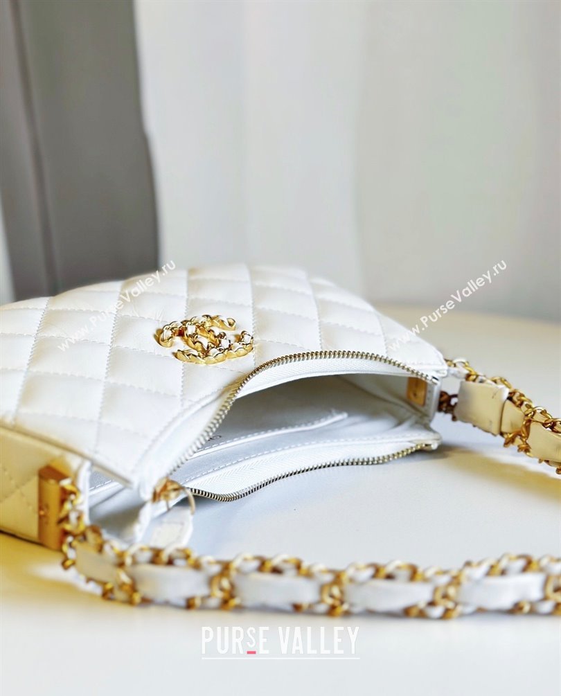 Chanel Calfskin Small Hobo Bag AS4422 White 2023 (jiyuan-23101019)