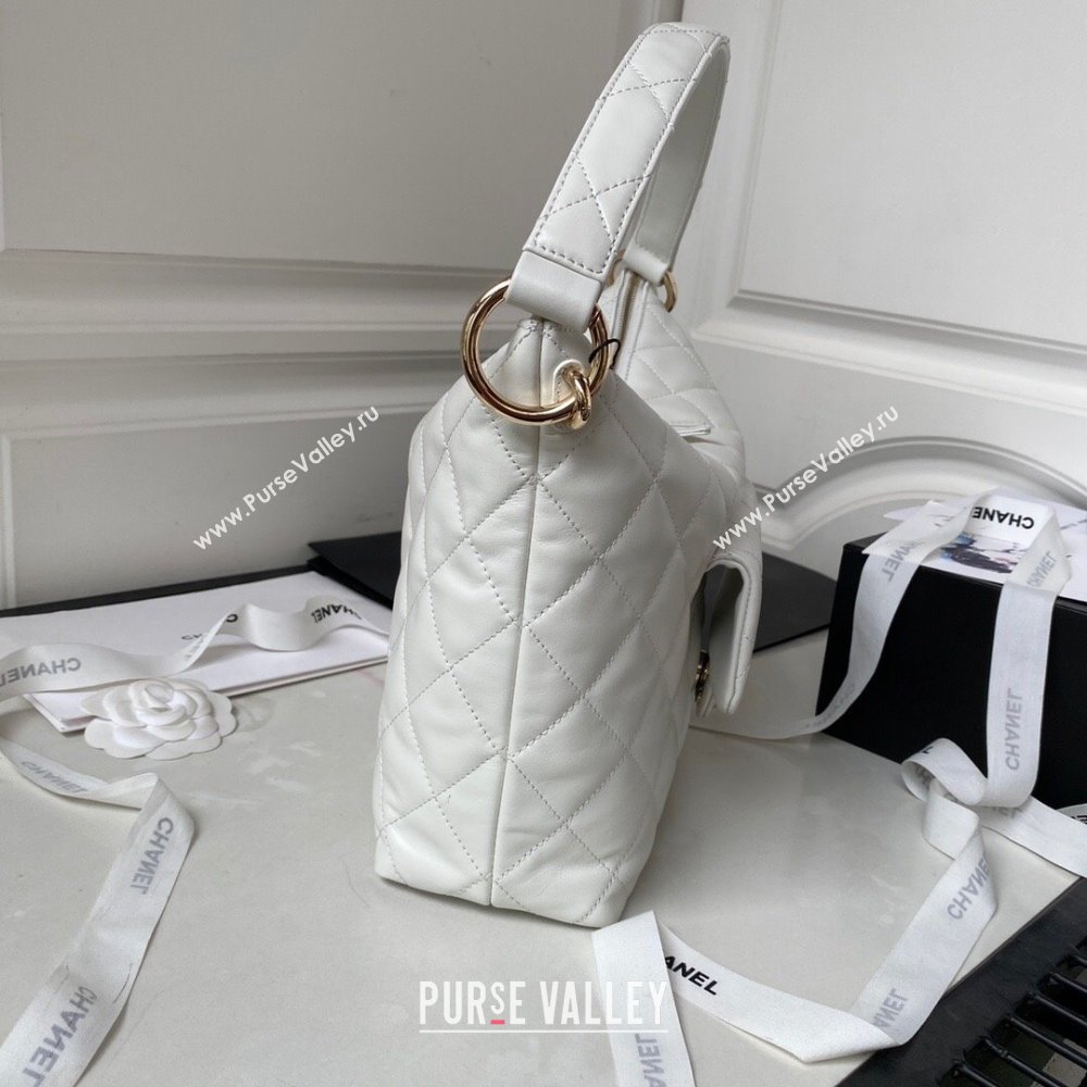 Chanel Calfskin Hobo Bag AS4347 White 2023 (jiyuan-23101017)