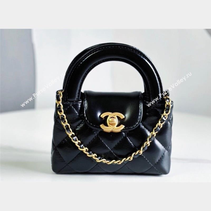 Chanel Shiny Aged Calfskin Clutch with Chain Bag AP3435 Black 2023 (jiyuan-23100978)
