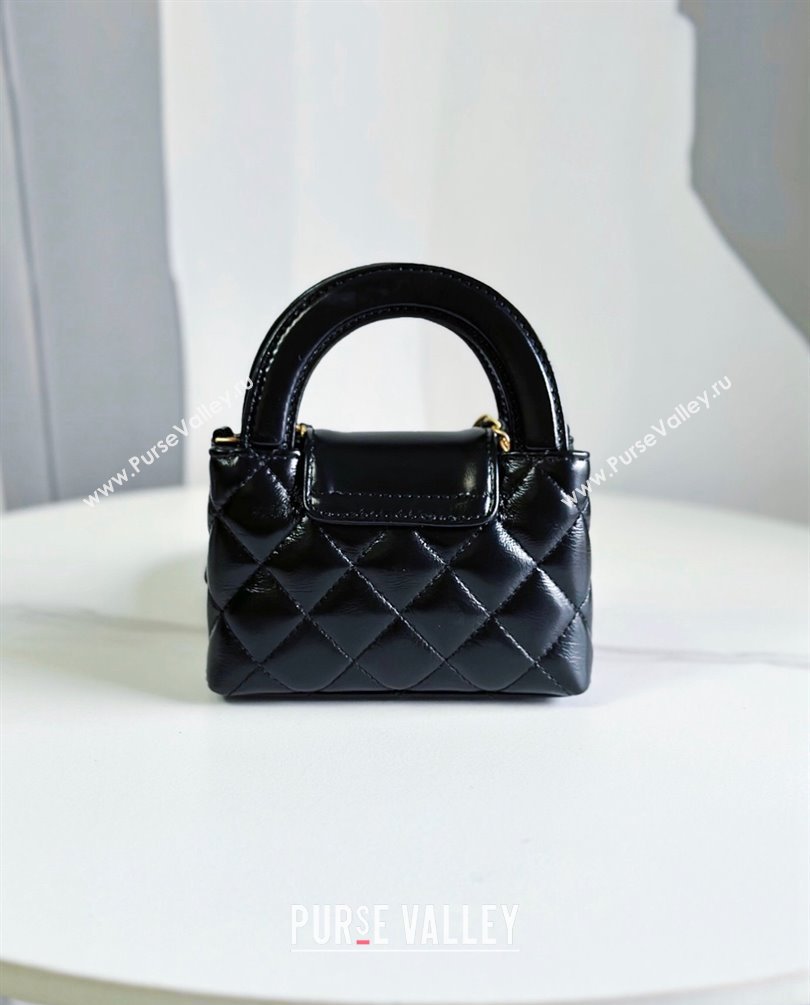 Chanel Shiny Aged Calfskin Clutch with Chain Bag AP3435 Black 2023 (jiyuan-23100978)