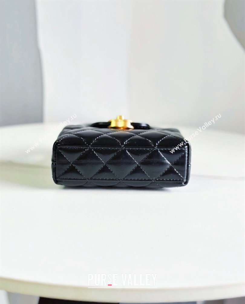 Chanel Shiny Aged Calfskin Clutch with Chain Bag AP3435 Black 2023 (jiyuan-23100978)