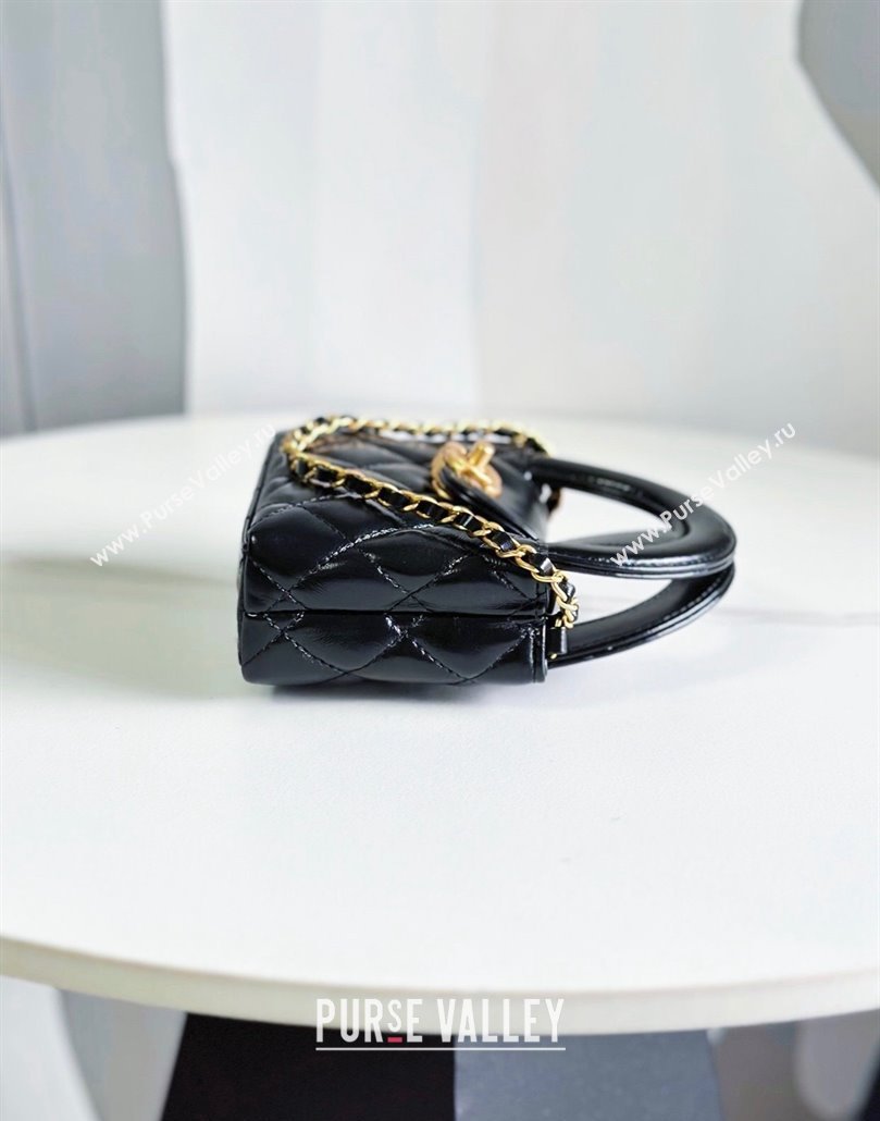 Chanel Shiny Aged Calfskin Clutch with Chain Bag AP3435 Black 2023 (jiyuan-23100978)
