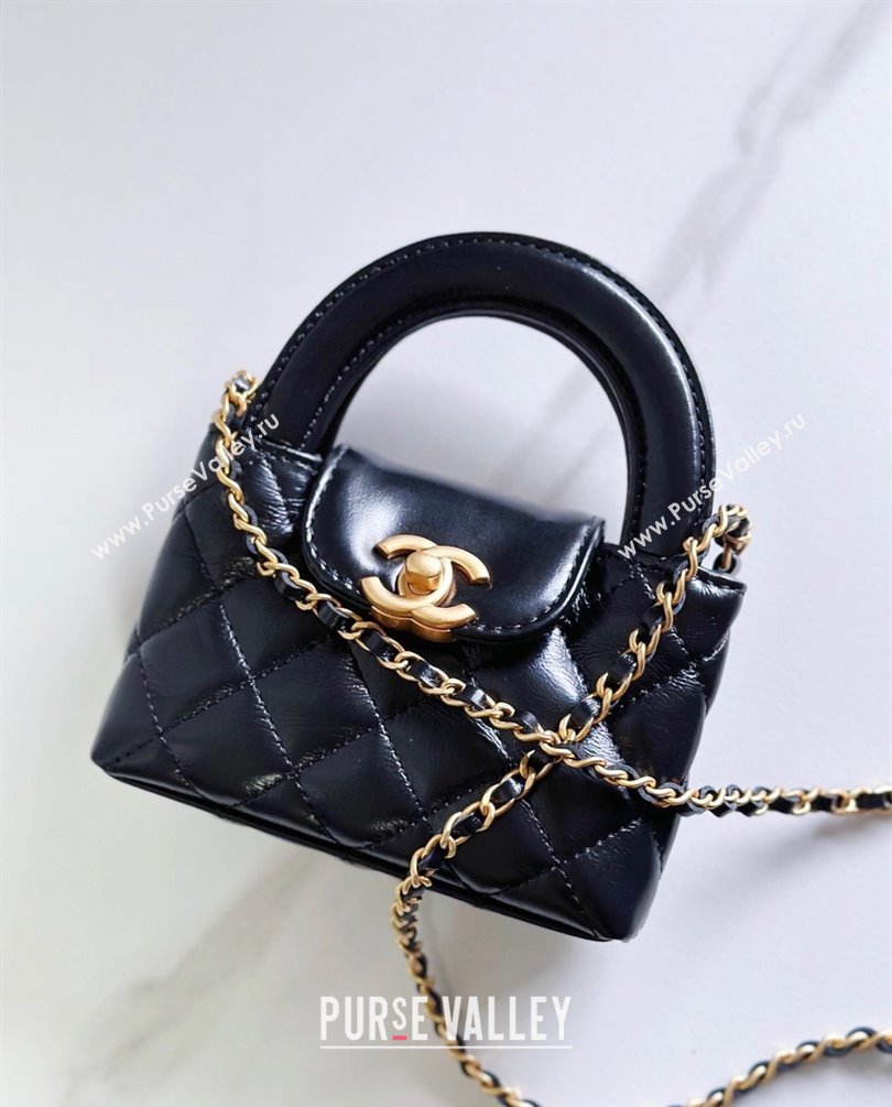 Chanel Shiny Aged Calfskin Clutch with Chain Bag AP3435 Black 2023 (jiyuan-23100978)