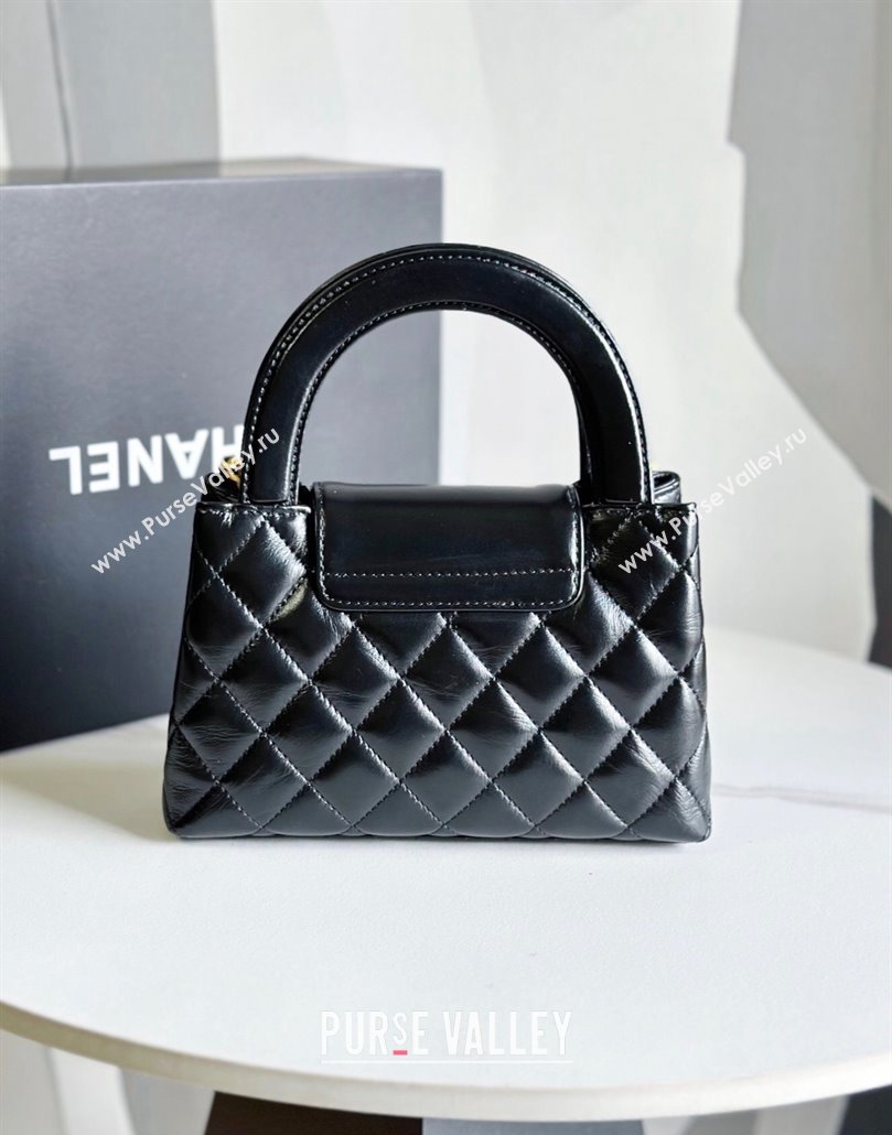 Chanel Shiny Aged Calfskin Mini Shopping Bag AS4416 Black 2023 (jiyuan-23100971)