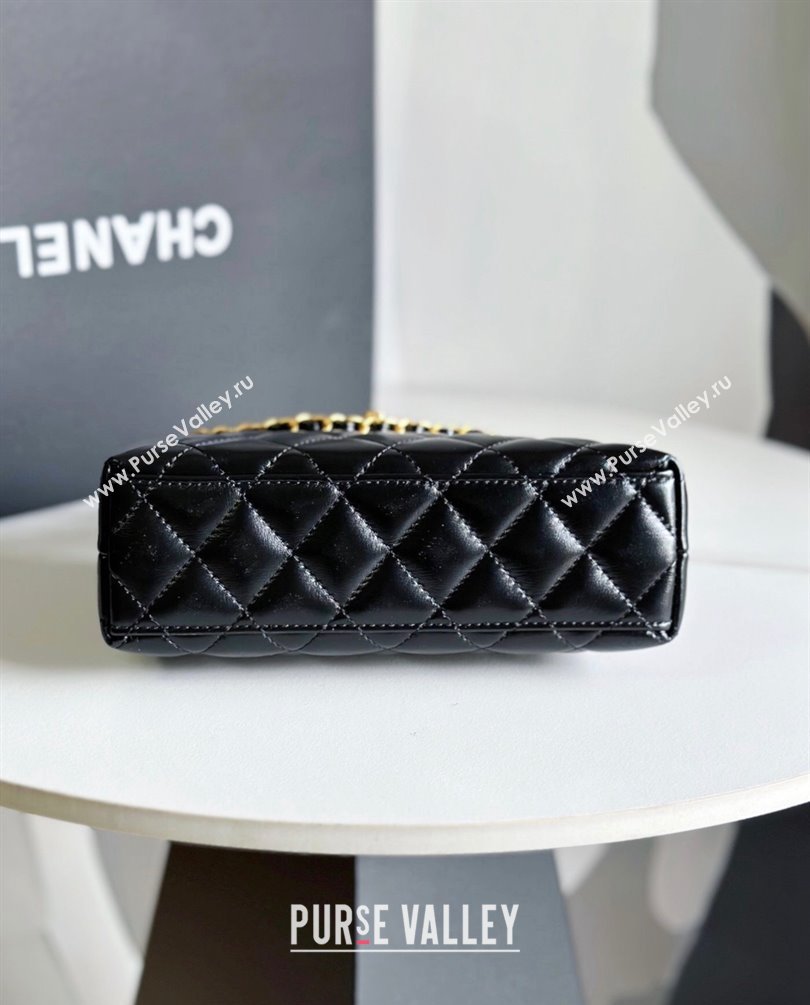 Chanel Shiny Aged Calfskin Mini Shopping Bag AS4416 Black 2023 (jiyuan-23100971)