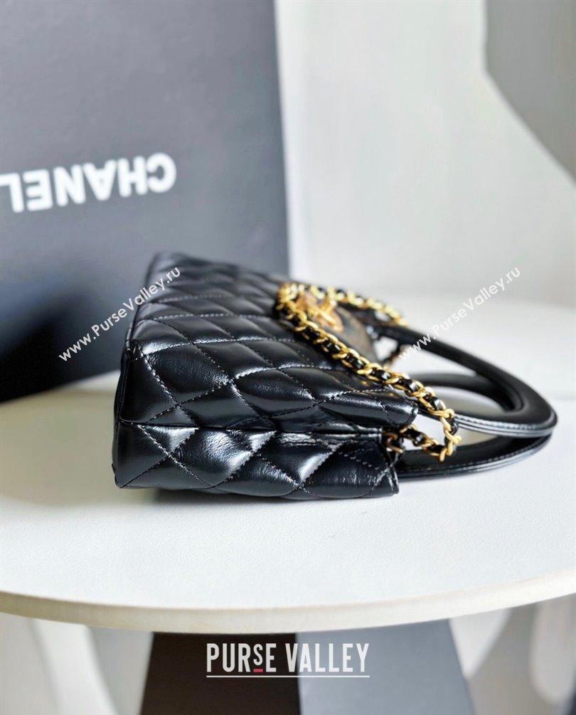 Chanel Shiny Aged Calfskin Mini Shopping Bag AS4416 Black 2023 (jiyuan-23100971)