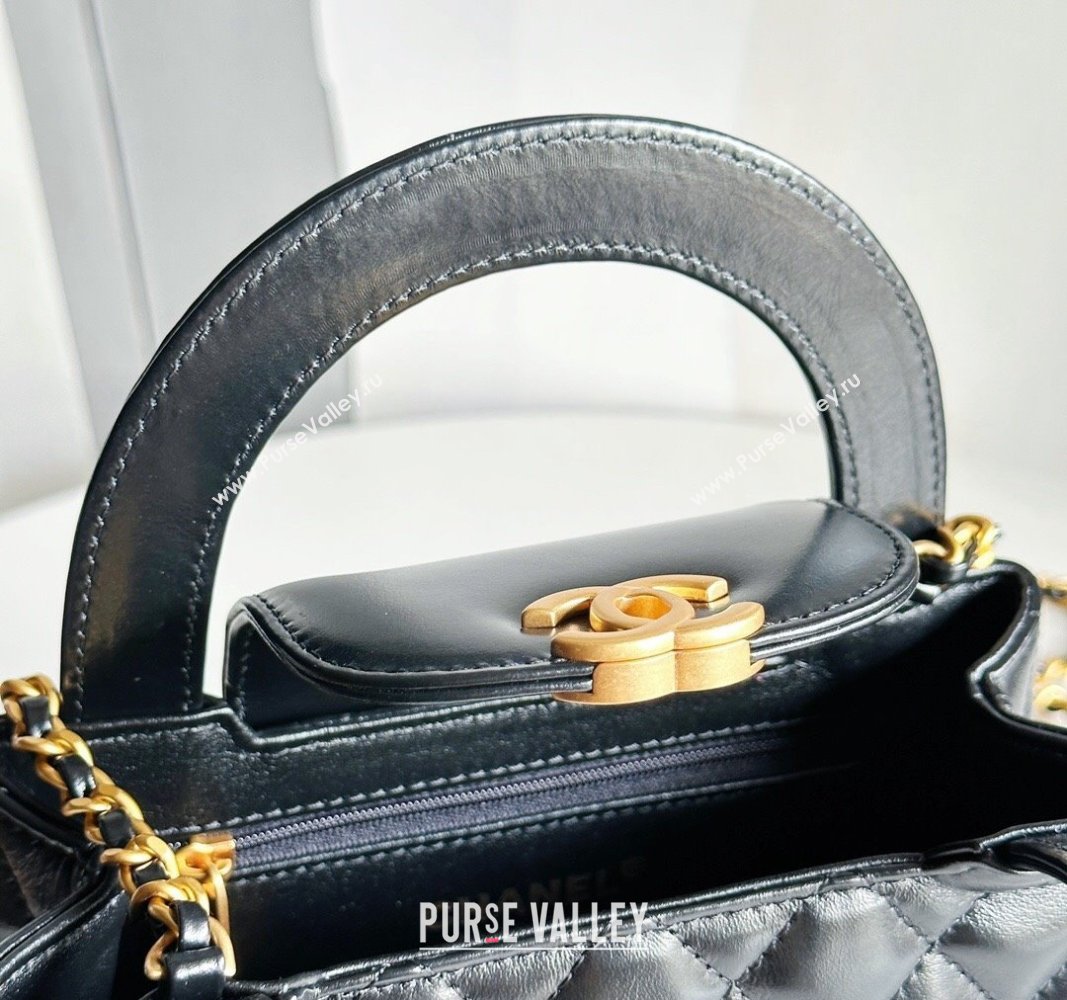 Chanel Shiny Aged Calfskin Mini Shopping Bag AS4416 Black 2023 (jiyuan-23100971)