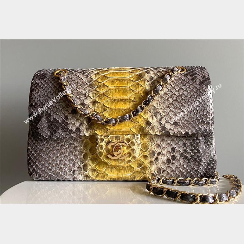 Chanel Python Medium Classic Handbag 1112 02 2023 (yunding-23101002)