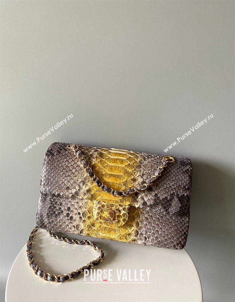 Chanel Python Medium Classic Handbag 1112 02 2023 (yunding-23101002)