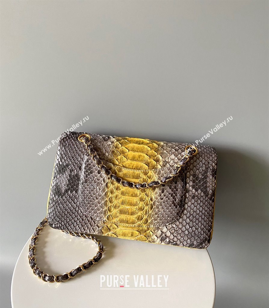 Chanel Python Medium Classic Handbag 1112 02 2023 (yunding-23101002)